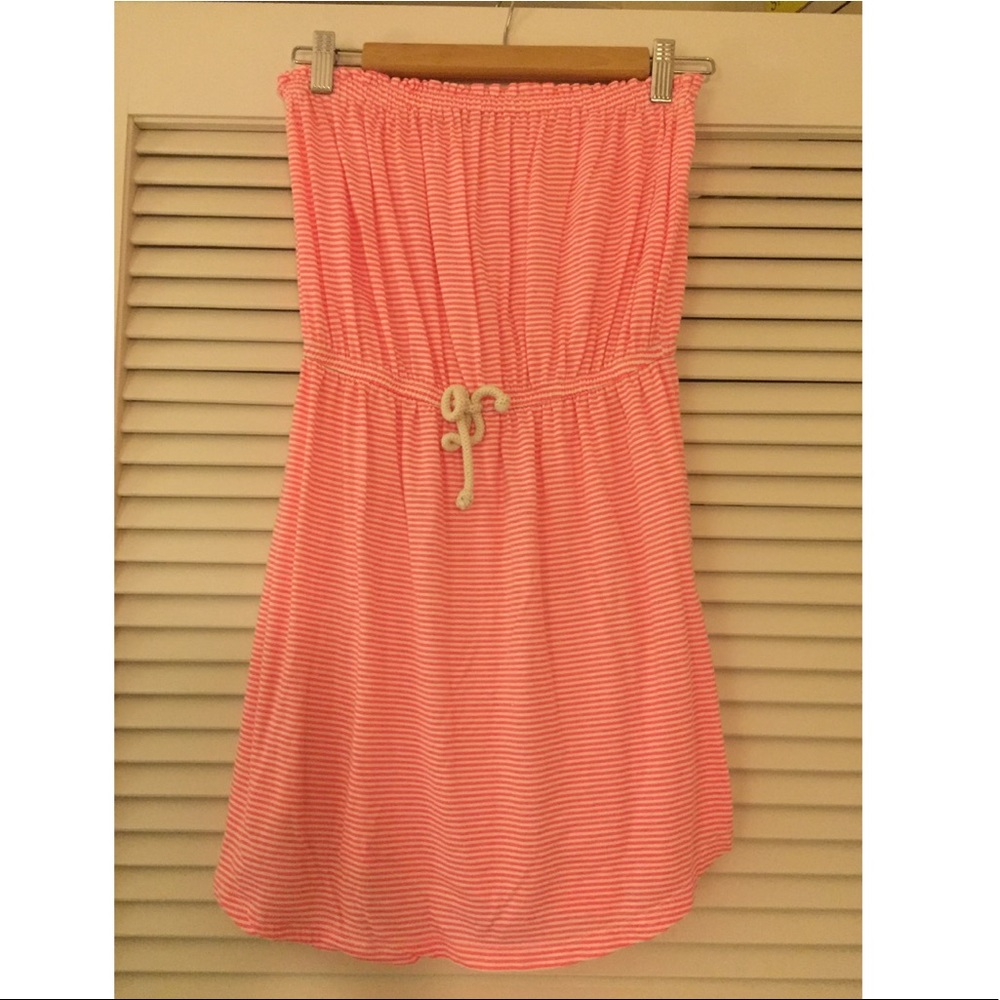 Billabong Tangerine & White Striped Tube Dress